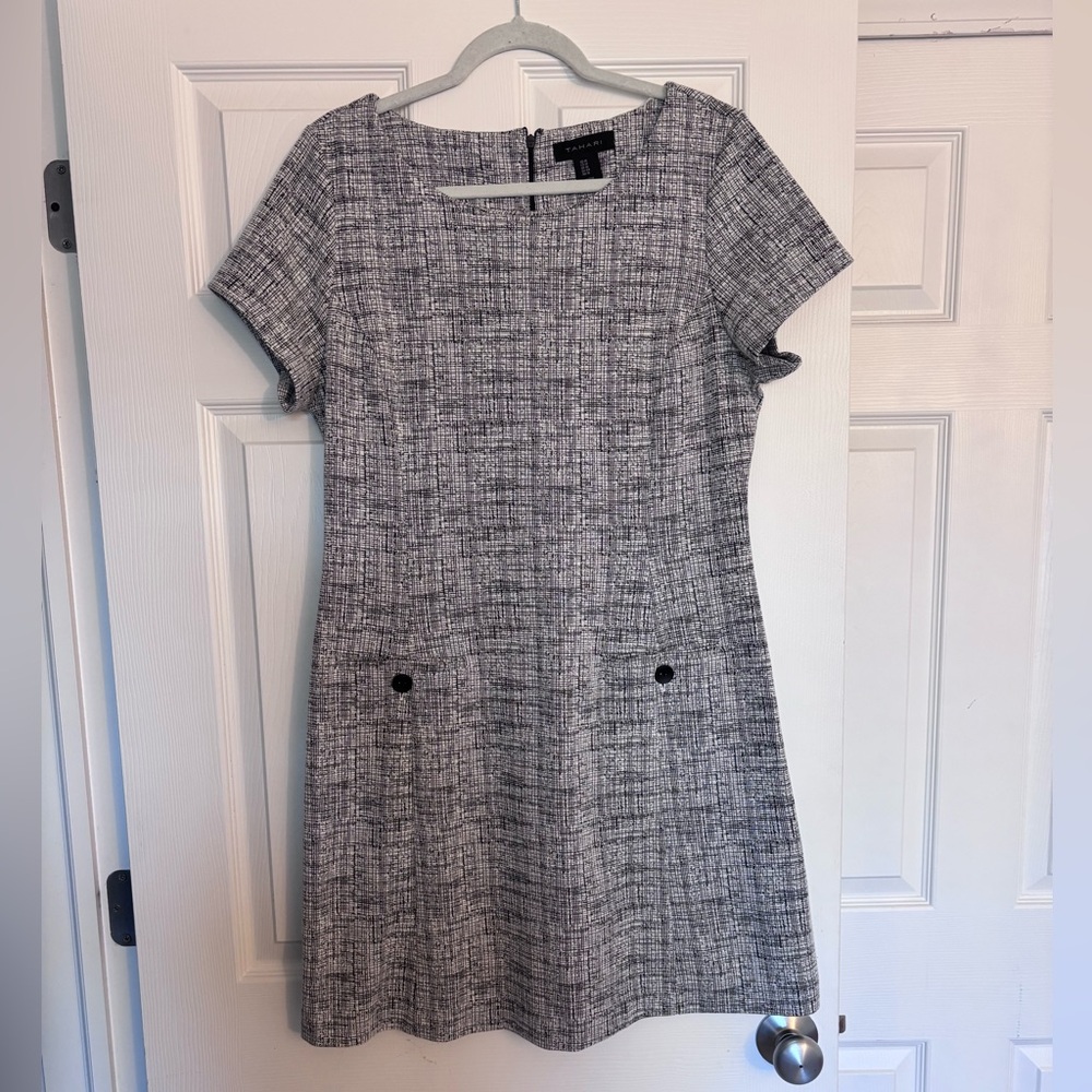 Tahari Black and White Sheath Mini Dress